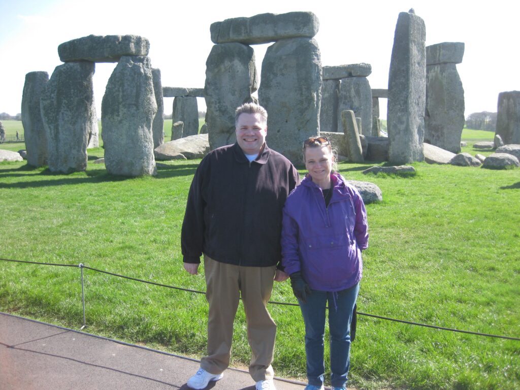 David and Siobhan in front of Stonehenge